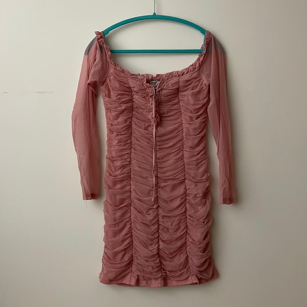 Dusty Pink Off the Shoulder Bodycon Dress